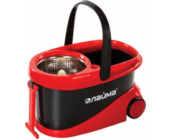 Набор для уборки ЛАЙМА ведро 19 л/9 л с отжимом на колесах, швабра с круглой насадкой 2 шт кольцо 606303 – изображение 4