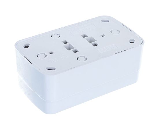 Двойная розетка с заземлением, белая UNIVersal Электра 0020 – изображение 4