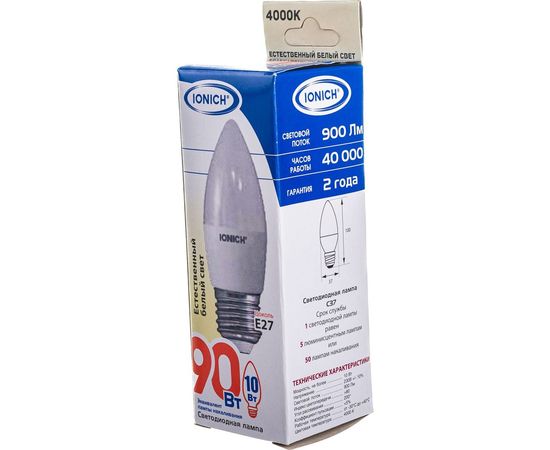 Светодиодная лампа IONICH декоративное освещение ILED-SMD2835-C37-10-900-230-4-E27 1552 – изображение 5