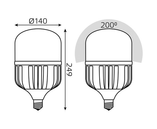 Лампа Gauss Basic, T140, AC180-240V, 75W, 7130lm, 6500K, E40, LED, 1/12 11734382 – изображение 6