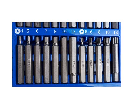 Набор бит Vorel 1/2. 3/8 40 предметов HEX Torx SPLINE металлический кейс 66400 – изображение 6