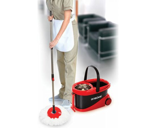 Набор для уборки ЛАЙМА ведро 19 л/9 л с отжимом на колесах, швабра с круглой насадкой 2 шт кольцо 606303 – изображение 7