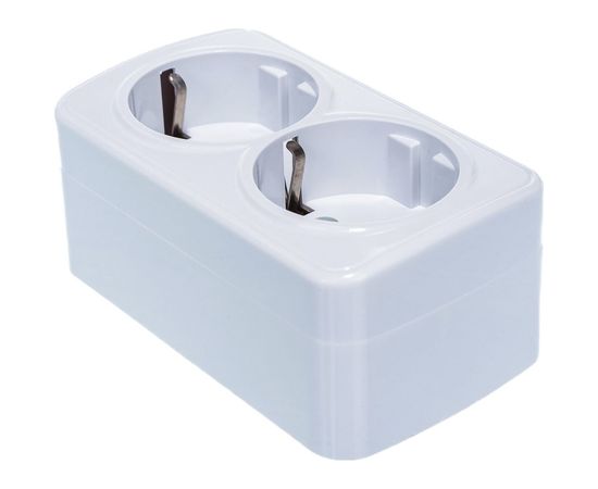 Двойная розетка с заземлением, белая UNIVersal Электра 0020 – изображение 7