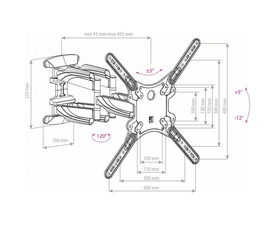 TV кронштейн Arm media COBRA 45 new black 10245 – изображение 10