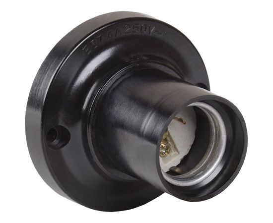 Потолочный карболитовый патрон IEK, Пкб27-04-К21 Е27, черный EPK12-04-02-K01 