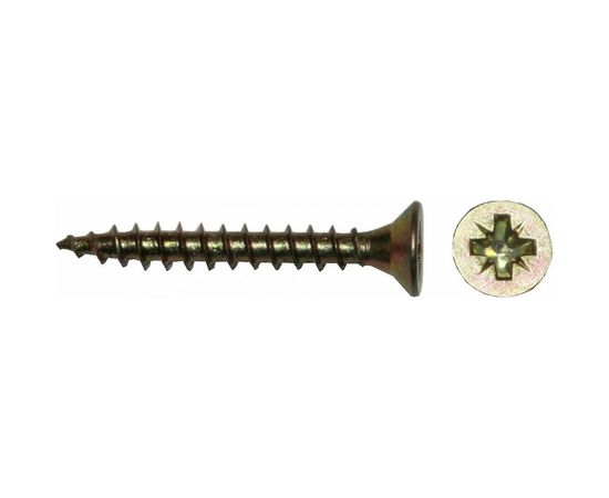 Универсальный саморез Tech-Krep 25х4,5 мм 200 шт желтый, коробка с окном 102251 