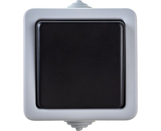 Одноклавишный 1-полюсный выключатель LK Studio схема1, IP54, 10А/250V, серый LK AQUA 80001 