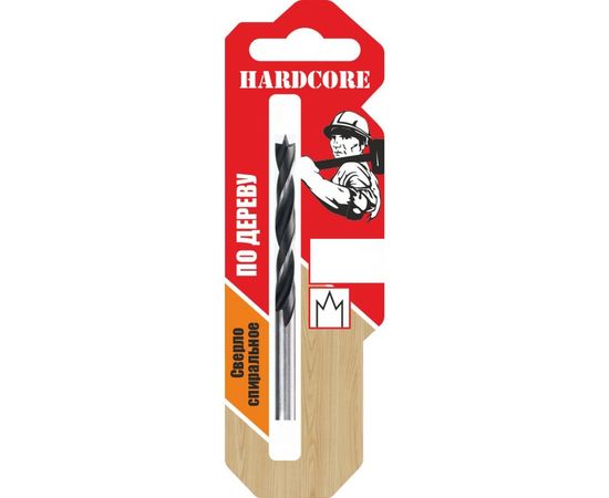 Сверло спиральное по дереву (8х117 мм) Hardcore 160008 