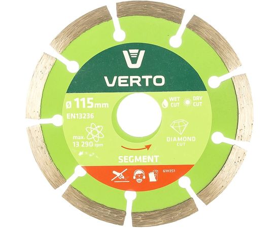 Диск алмазный сегментный 115x22.2 мм VERTO 61H3S1 