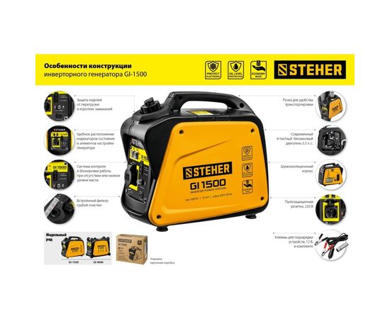 Инверторный генератор STEHER GI-1500 1200 Вт – изображение 13