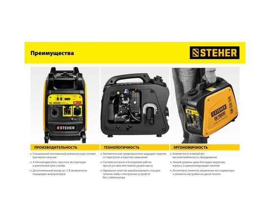 Инверторный генератор STEHER GI-1500 1200 Вт – изображение 14