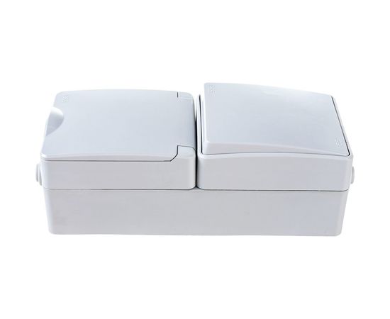 Вертикальный блок: розетка+выключатель ЭРА Эксперт 11760703 IP65, 16A, 250В, ОУ Б0035998 – изображение 2