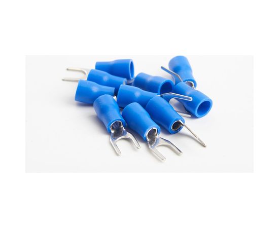 Вилочный изолированный наконечник STEKKER М4 1,5-2,5 - 0,6 мм, синий 39372 – изображение 2