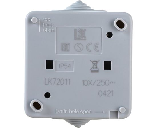 Одноклавишный 1-полюсный выключатель LK Studio схема1, IP54, 10А/250V, серый LK AQUA 80001 – изображение 2