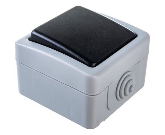 Одноклавишный 1-полюсный выключатель LK Studio схема1, IP54, 10А/250V, серый LK AQUA 80001 – изображение 3