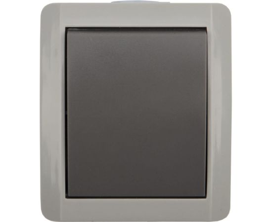 Одноклавишный накладной выключатель KRANZ IP54 серый KR-78-0608 – изображение 6