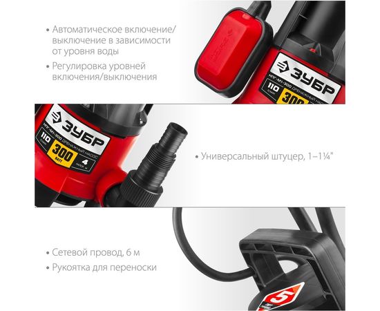 Погружной дренажный насос ЗУБР НПГ-М1-550 – изображение 6