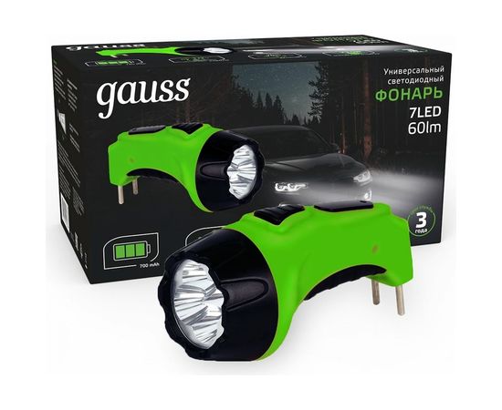 Ручной фонарь Gauss модель GFL105 7LED 60lm lead acid 700mAh LED 1/12/72 GF105 