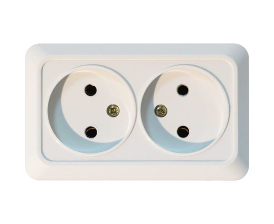 Розетка Jilion 2 гнезда без заземления белый 9533444 