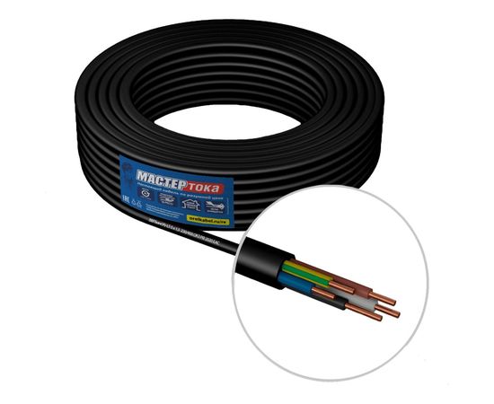 Кабель ВВГбмнгA-LS Мастер Тока 5х1,5 черный 100м МТ0363 