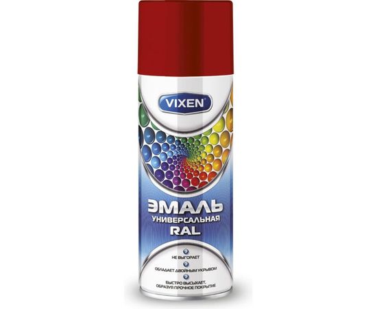 Универсальная эмаль Vixen сигнальный красный RAL 3001 аэрозоль 520 мл VX-13001 
