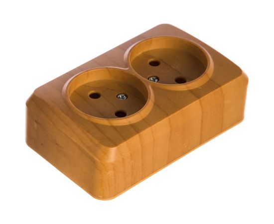 Розетка Smartbuy 2-местная 10А без заземления светлое дерево Юпитер SBE-03lw-10-S2-N 