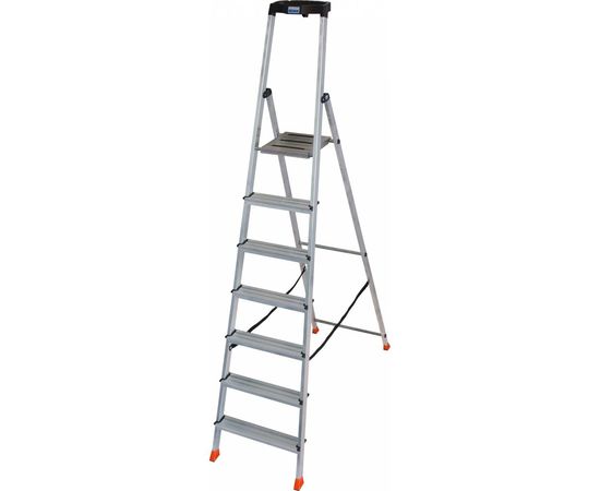 Свободностоящая стремянка Krause MONTO SAFETY 2К заглушки, 8 ступеней 128980 