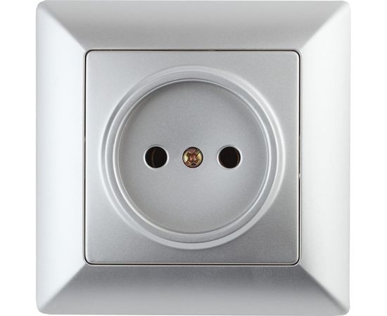 Розетка Intro 420103 2P, 16А, 250В, СУ, Solo, алюминий Б0043307 