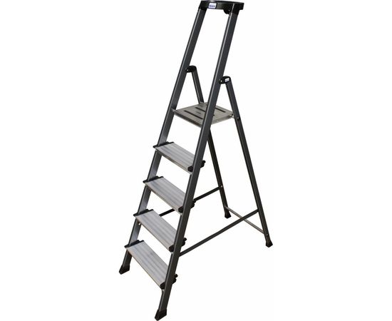 Стремянка, анодированные боковины Krause MONTO SECURO, 5 ступеней 126436 