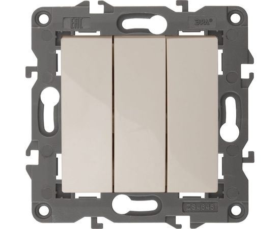 Тройной выключатель ЭРА 14-1107-02 10АХ-250В, IP20, Elegance, слоновая кость Б0034250 