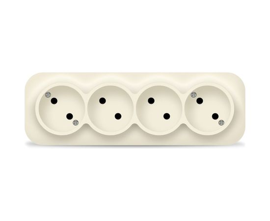 Четырехместная розетка IONICH б/з слоновая кость 1451 
