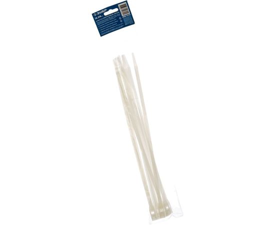 Кабельные стяжки ЗУБР КОБРА белые, с плоским замком, 7.6 х 370 мм, 10 штук, нейлоновые 30930-76-370 