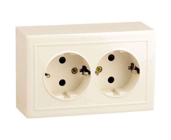 Двухместная розетка с заземлением Volsten V01-32-R24-S, 9860 