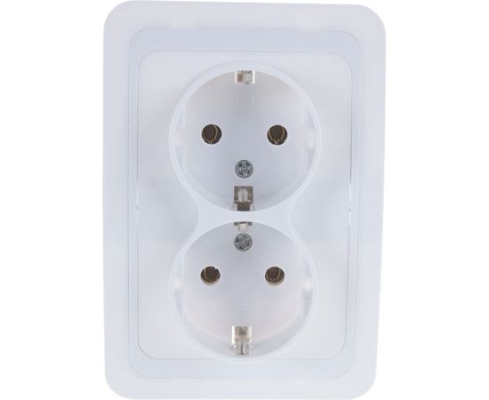 Двухместная розетка UNIVersal Валери с/з белая В0128 