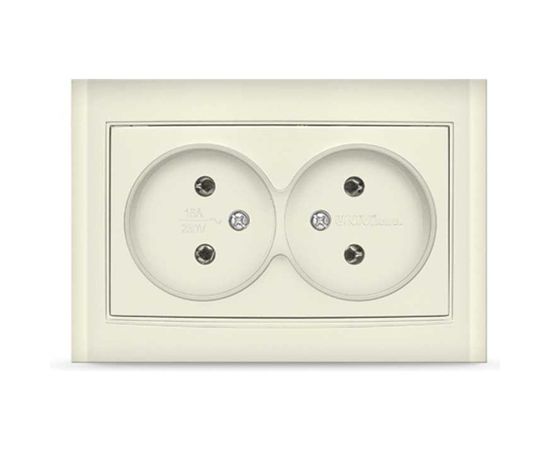 Розетка UNIVersal Бриллиант 2-ая б/з з/ш слоновая кость ivory 7948745 