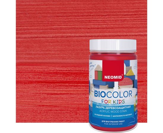 Лазурь красная Neomid Bio Color For Kids 0,75 л Н-BCFK-0,75/красный 