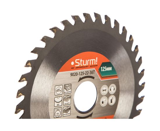 Диск пильный по дереву (125х22 мм; 36Т) Sturm 9020-125-22-36T – изображение 2