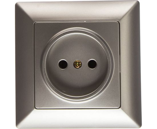 Розетка Intro 420103 2P, 16А, 250В, СУ, Solo, алюминий Б0043307 – изображение 2