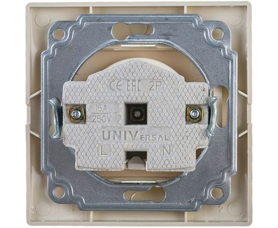 Розетка б/з UNIVersal Севиль слоновая кость ivory Б-С0022 – изображение 2