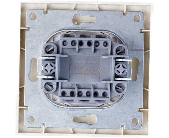 Двухклавишный выключатель, слоновая кость UNIVersal Бриллиант 7948622 – изображение 2