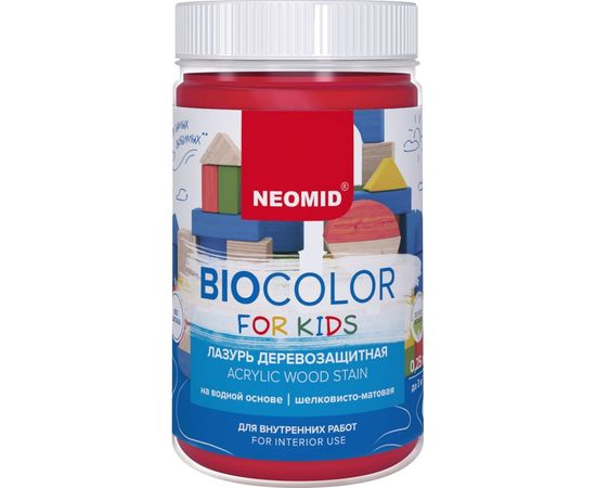 Лазурь красная Neomid Bio Color For Kids 0,75 л Н-BCFK-0,75/красный – изображение 2