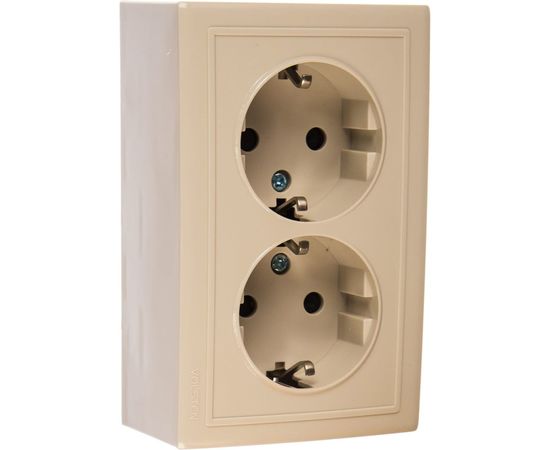 Двухместная розетка с заземлением Volsten V01-32-R24-S, 9860 – изображение 2
