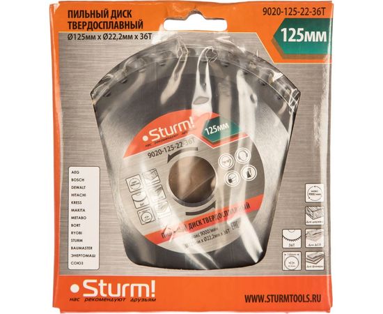 Диск пильный по дереву (125х22 мм; 36Т) Sturm 9020-125-22-36T – изображение 3