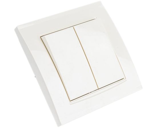 Двухклавишный выключатель, слоновая кость UNIVersal Бриллиант 7948622 – изображение 3