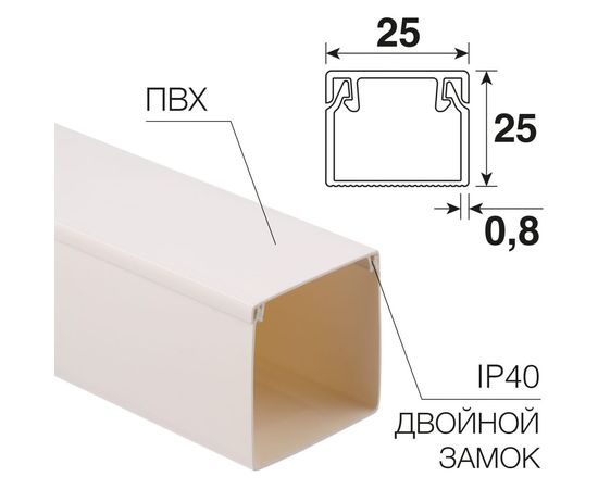 Кабель-канал REXANT 25x25 мм белый 28-2525-2 – изображение 3