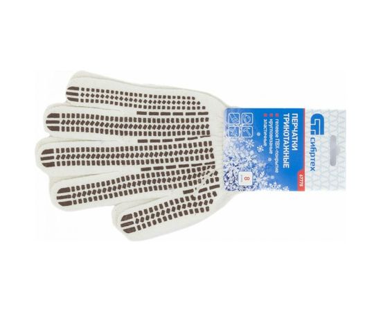 Трикотажные перчатки СИБРТЕХ, рисунок ПВХ гель, Протектор, оверлок, 67778 – изображение 3