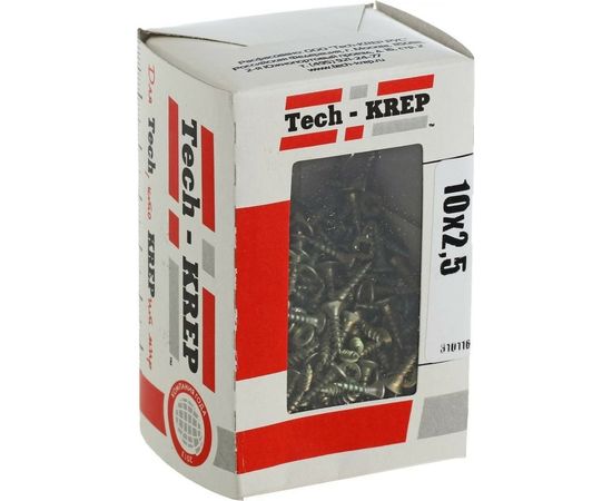 Универсальный саморез Tech-Krep 10х2,5 мм 500 шт желтый, коробка с окном 102218 – изображение 3