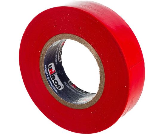 Изолента ПВХ UNIBOB 19 мм х 20 м, красная, 150 мкм 211757 – изображение 3