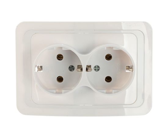 Двухместная розетка UNIVersal Валери с/з белая В0128 – изображение 4