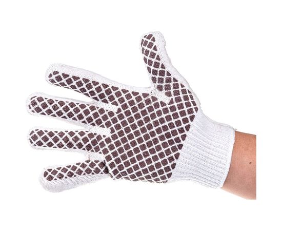 Трикотажные перчатки СИБРТЕХ, рисунок ПВХ гель Шахматный облив, оверлок, 67779 – изображение 4